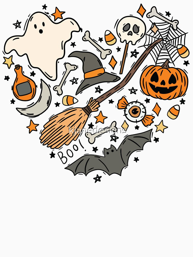 Halloween Heart Doodles by kjanedesigns