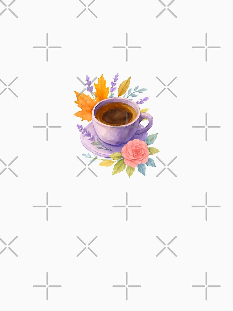 Cozy Autumn Coffee with Flowers – Watercolor Fall Aesthetic by Liv Solara