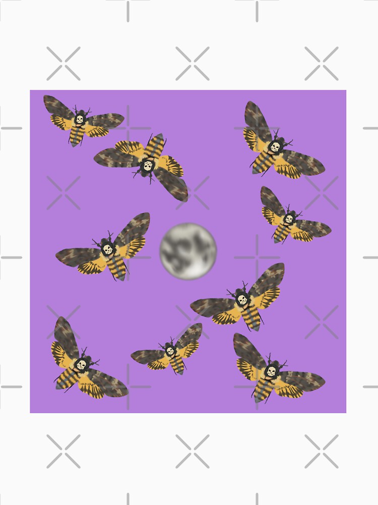 Death's Head Moth and Moons Purple by Ashley Gagnon