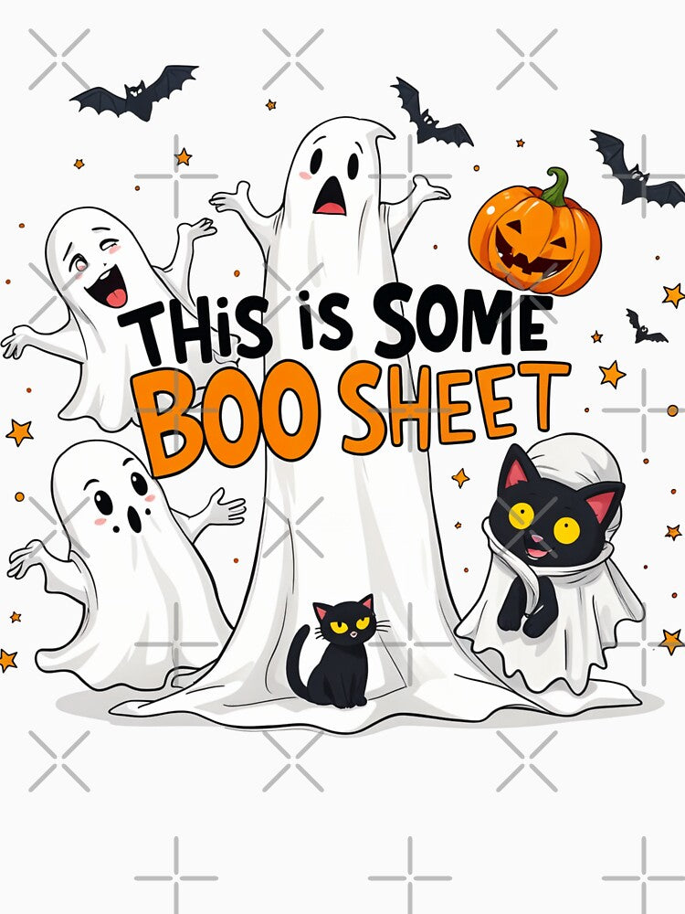 This is some boo sheet Halloween Ghosts & Black Cat Pun by latelierdechris