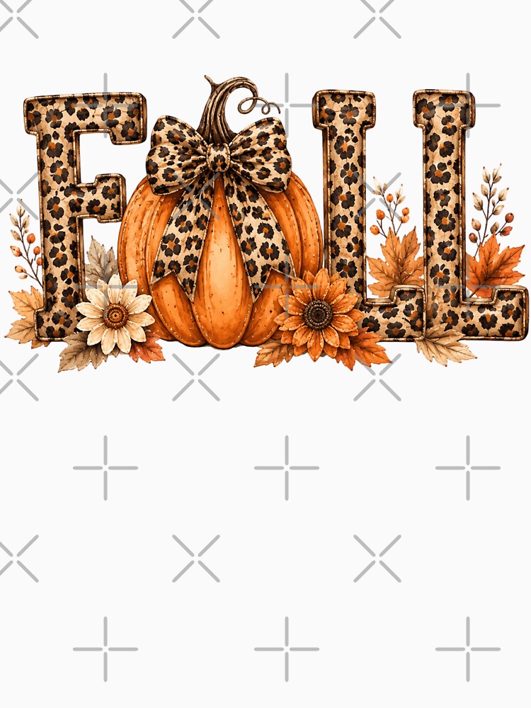 Fall Leopard Pumpkin Bow | Cute Autumn Floral Fall Design by Uniquememorable