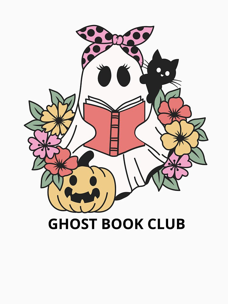 Ghost Book Club Halloween Reading Cute Spooky Book Lover by Thespase