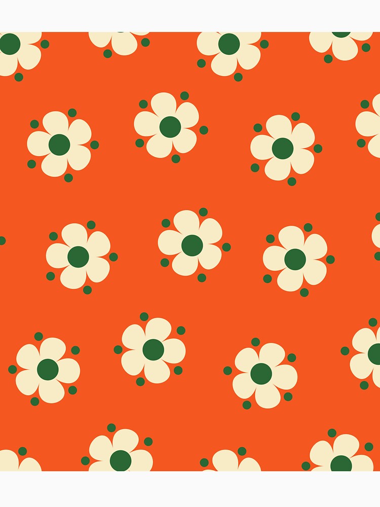 Ditsy Daisy Feedsack Floral in Orange by YesterdayColl