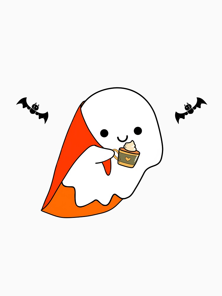 Smiling ghost with coffee by MyFluffyCloud