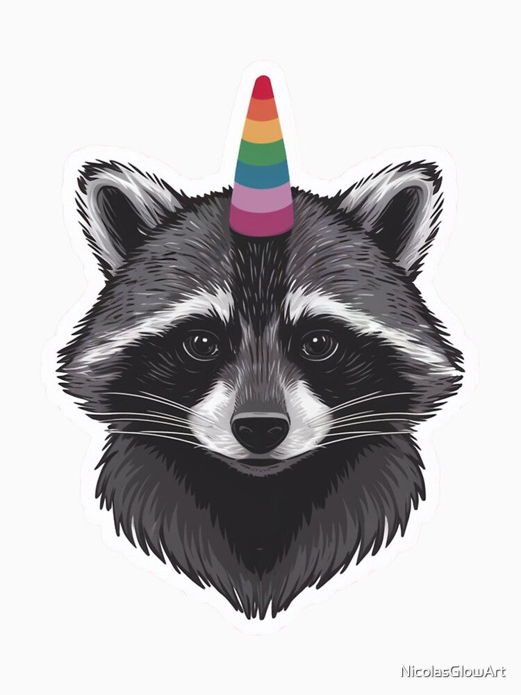 Raccoon Rainbow Horn by NicolasGlowArt
