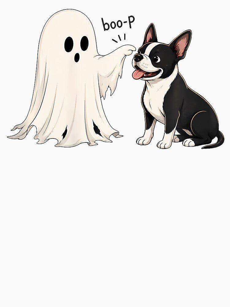 Boo Boo-P Boston Terrier Ghost Funny Boop Halloween Dog Mom by Fereskabilon