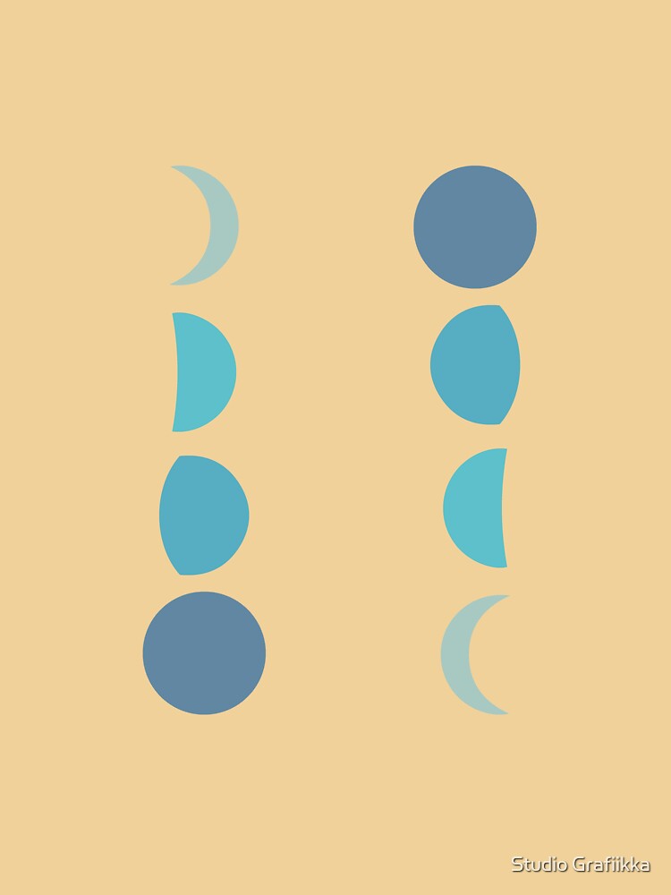 Minimal Moon Phases 2 - Lunar Cycle Print - La Luna - Mid-century modern, Scandinavian Abstract by Studio Grafiikka