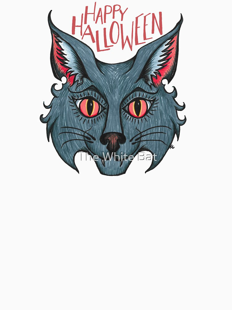 Retro Cat Face - Happy Halloween by The White Bat