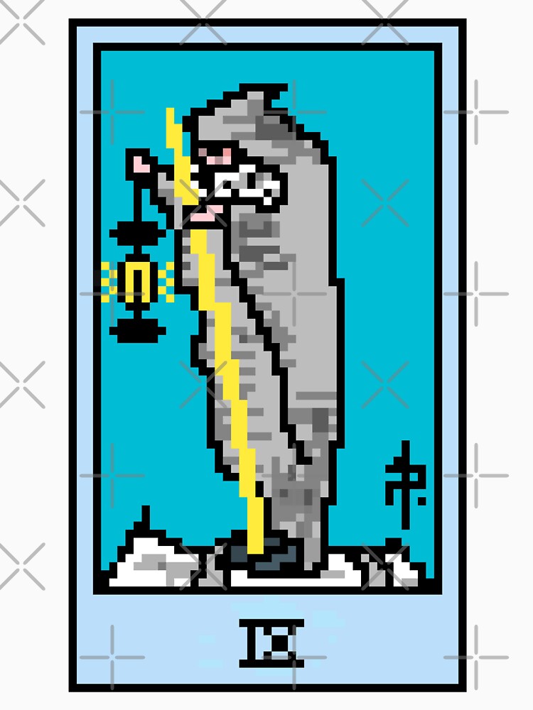 Wait, is this pixel art tarot? Yellow - Major Arcana 'The Hermit' (Design for T-shirt, stickers and other accessories) by Pixel Waite