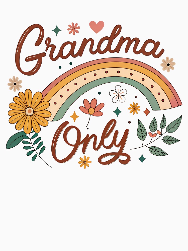 Grandma Vibes Only – Retro Typography Floral Design by VividOrganica