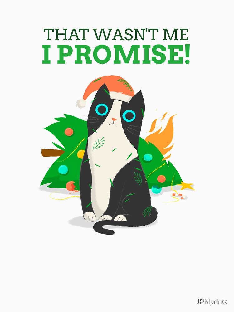 Christmas Funny Cat by JPMprints
