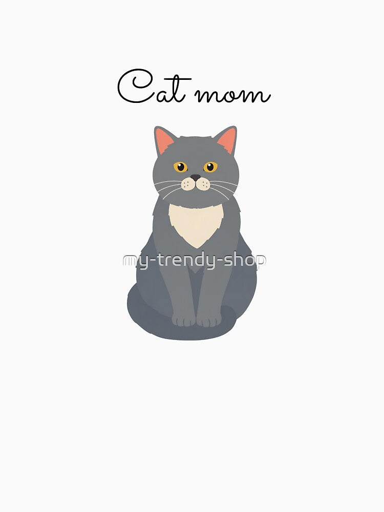 cat mom grey cat by my-trendy-shop