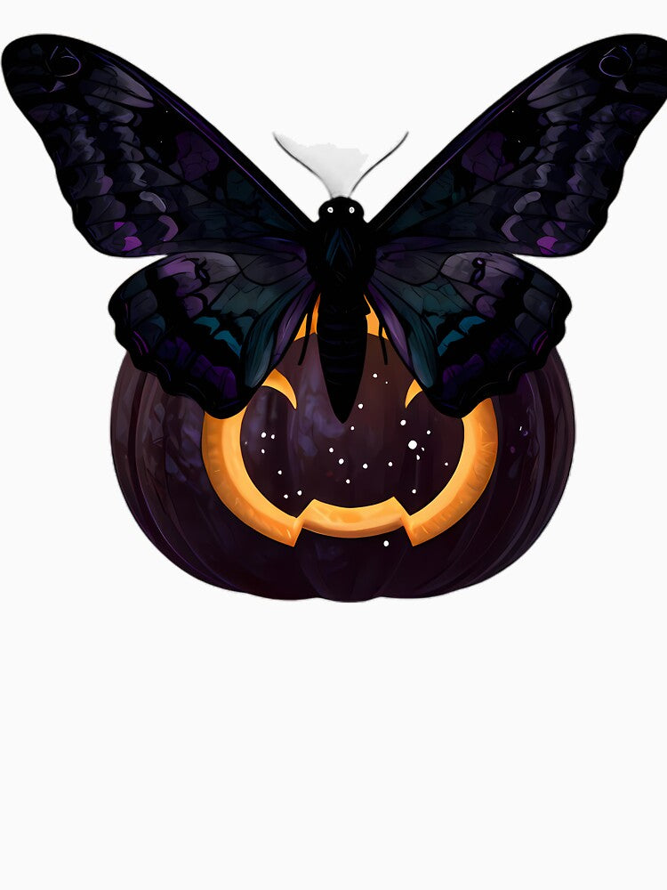 Gothic Luna Moth Moon Phase Pumpkin by IllumeInk