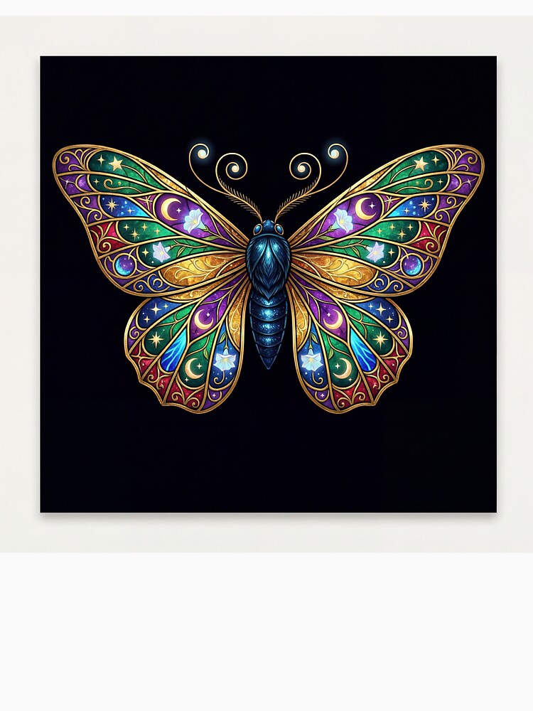 Poetcore Celestial Moth - Art Deco Sacred Geometry Dark by KuroAtelier