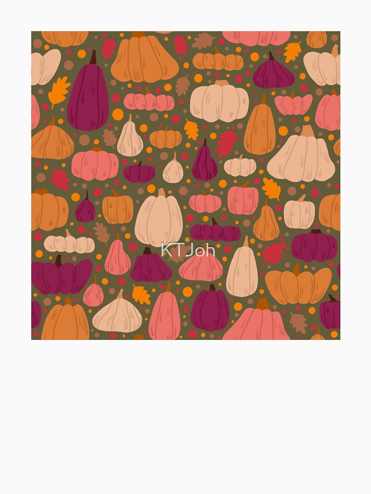 Fall Pumpkin Pattern - Dark Green by KTJoh