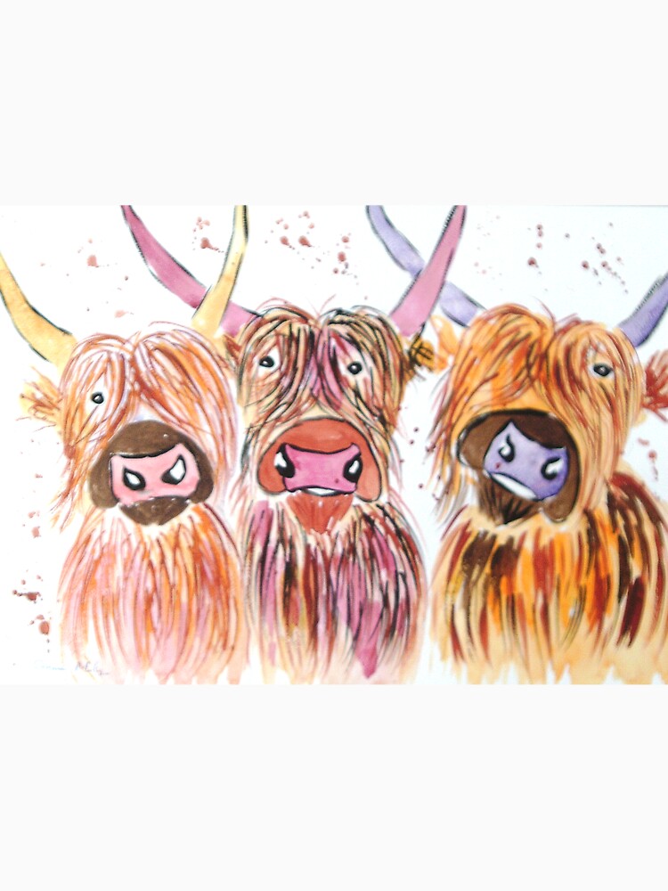Three funny Highland Cows by Casimirasart
