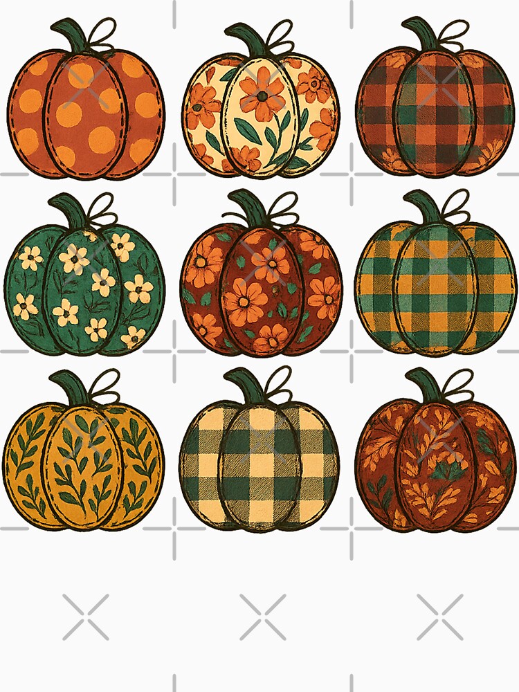 Patchwork Embroidery Design｜Floral ghost png｜Pumpkin Patchwork｜Fall patchwork Quilt｜patchwork jacket fall｜autumn patchwork quilt｜Pumpkins by PixelBlooming