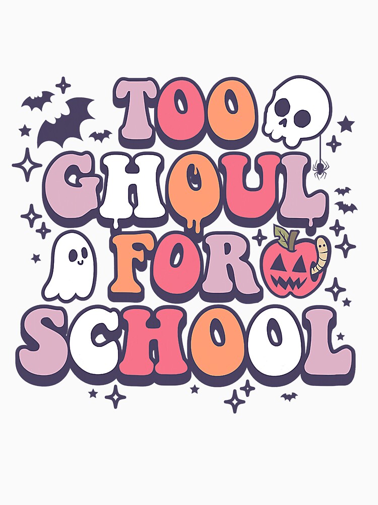 Retro Halloween Teacher Ghouls Groovy School Trick or Teach by phoebesara86