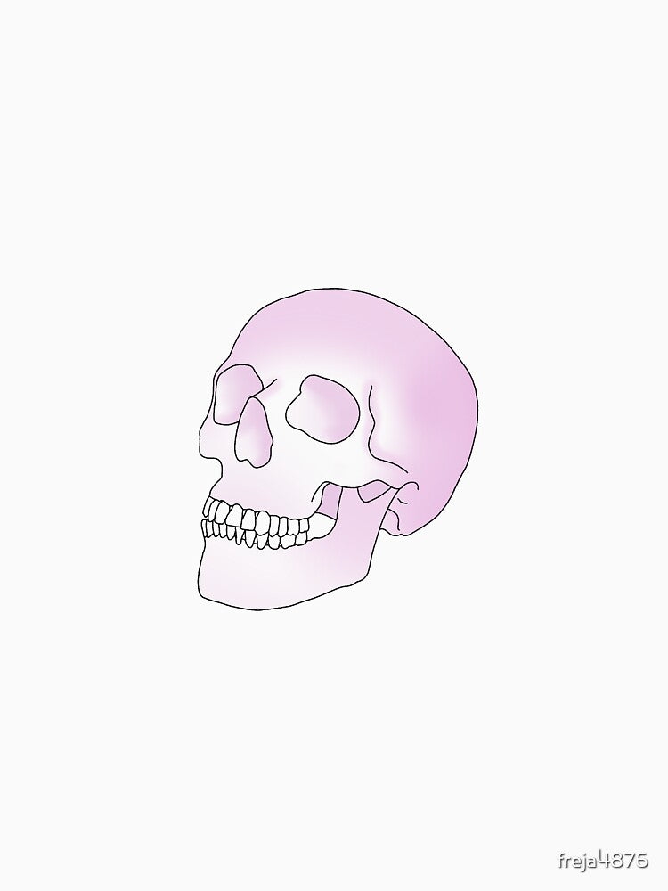 pink halloween skull, shaded by freja4876