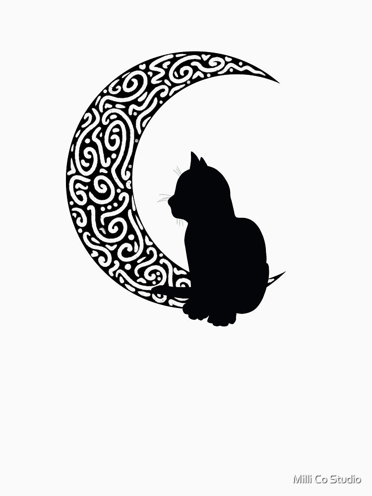 Black Cat and Moon by Milli Co Studio