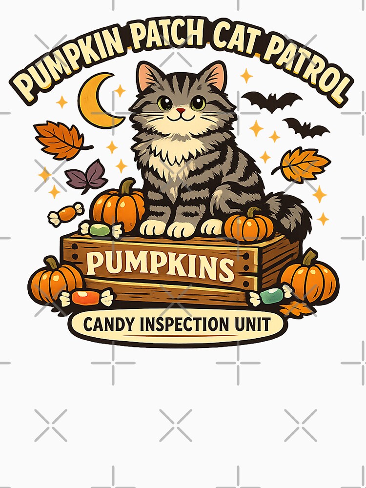 Pumpkin Patch Cat Patrol Halloween Cat by Concrete Coffee Studio