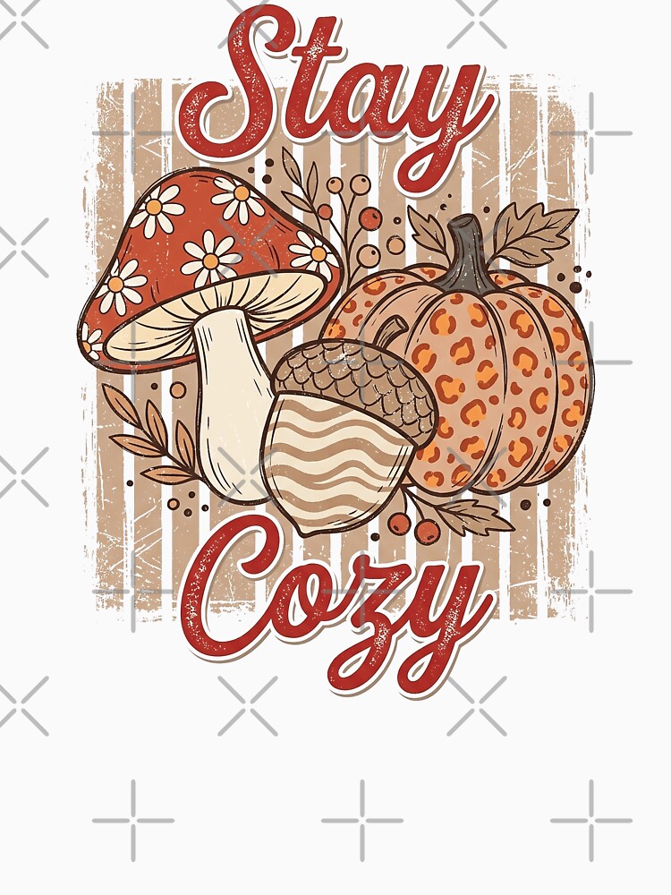 Stay Cozy Floral Mushroom Pumpkin by hidetheyasin