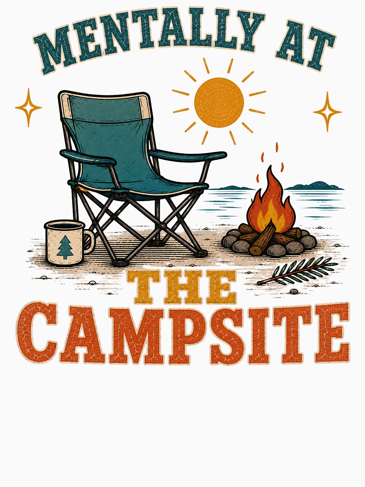 Mentally At The Campsite Summer Camping T-shirt by TWYtees