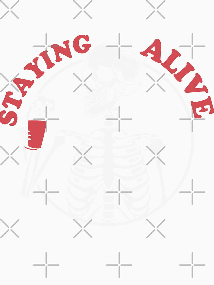 "Staying Alive" Skeleton Drinking Coffee by FlawlessSeams