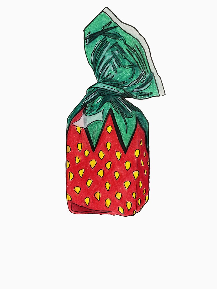 Hand Drawn Strawberry Bon Bon Candy by Lena Draws