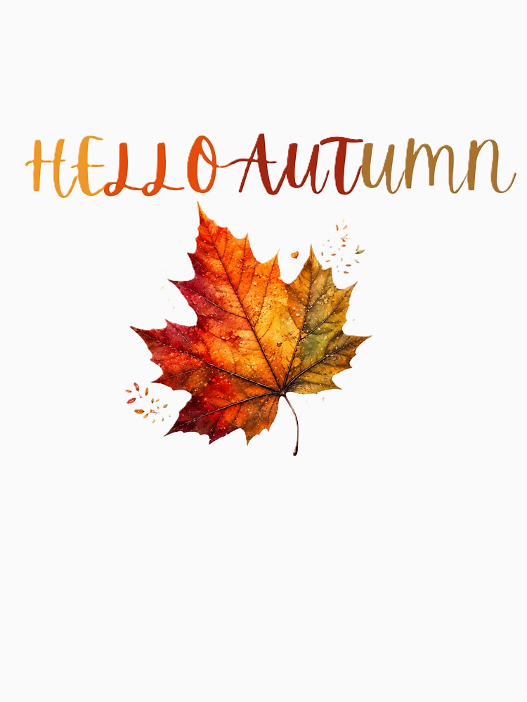 HELLO AUTUMN WITH AUTUMN LEAF GRAPHICS FOR FALL SEASON. by ZANU creativity