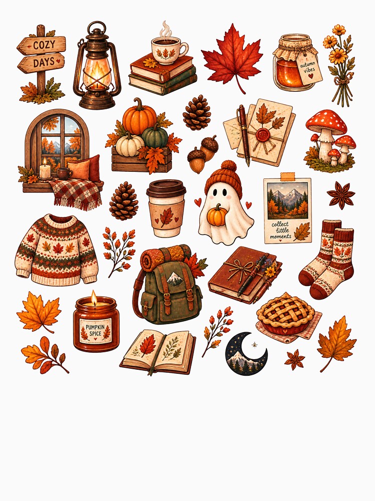 Cozy Autumn Sweaters and Hot Coffee Aesthetic Pattern by NinaVibeStudio
