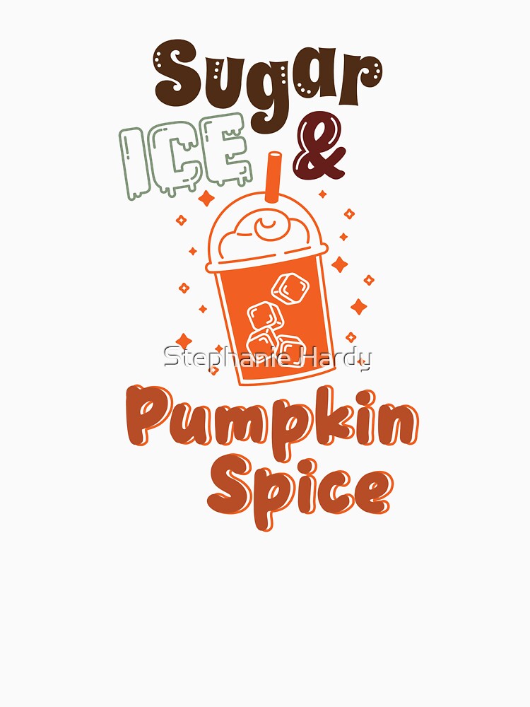 Sugar Ice and Pumpkin Spice Autumn Fall Iced Coffee Latte by Stephanie Hardy
