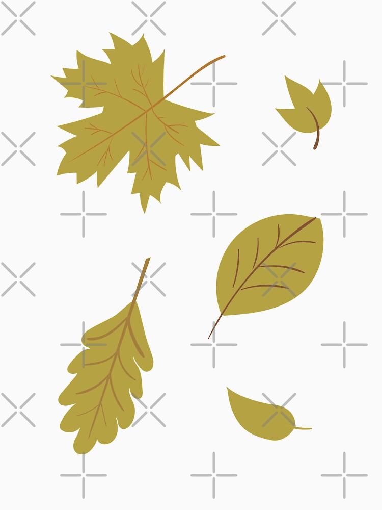 Faded Green Falling Autumn Leaves by Trinket-Trickster
