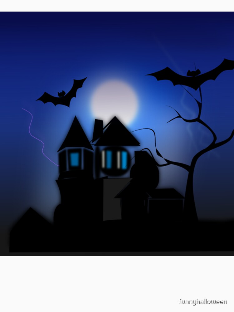 Vintage spooky halloweenteehaunted house by funnyhalloween