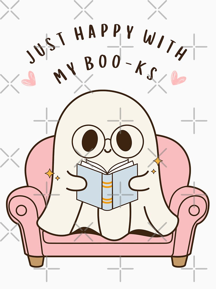 Cute Happy Reading Ghost funny Books quote by AestHenni17