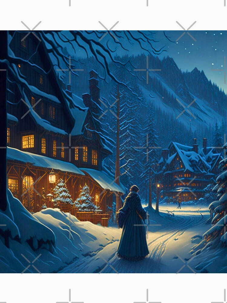 Village in Hush: Christmas Elegance in Art by BlareBlare