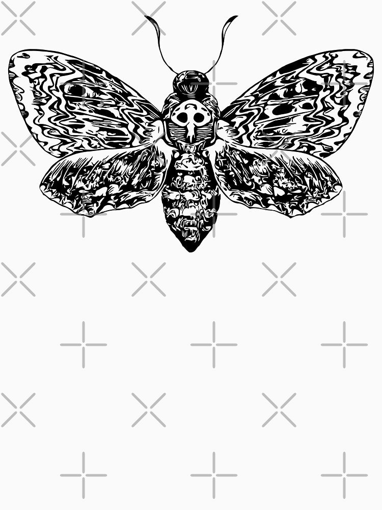 Skull moth black by Sitenkovamary