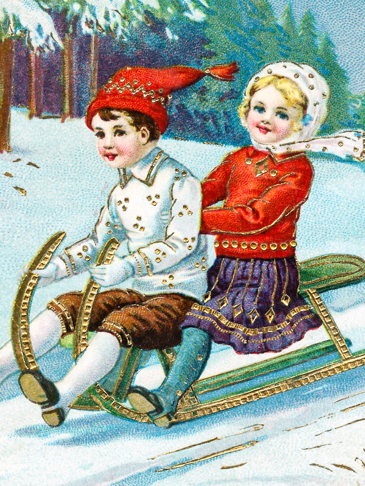 Vintage Christmas Postcard by H.W.B. publisher by Designedbysm