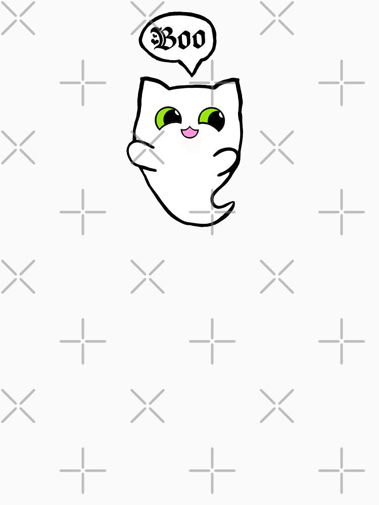 Cute halloween ghost boo cat kawaii chibi by NerdyChibi
