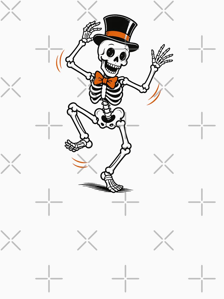 Vintage Retro Halloween Dancing Skeleton by Inspired Life Creative
