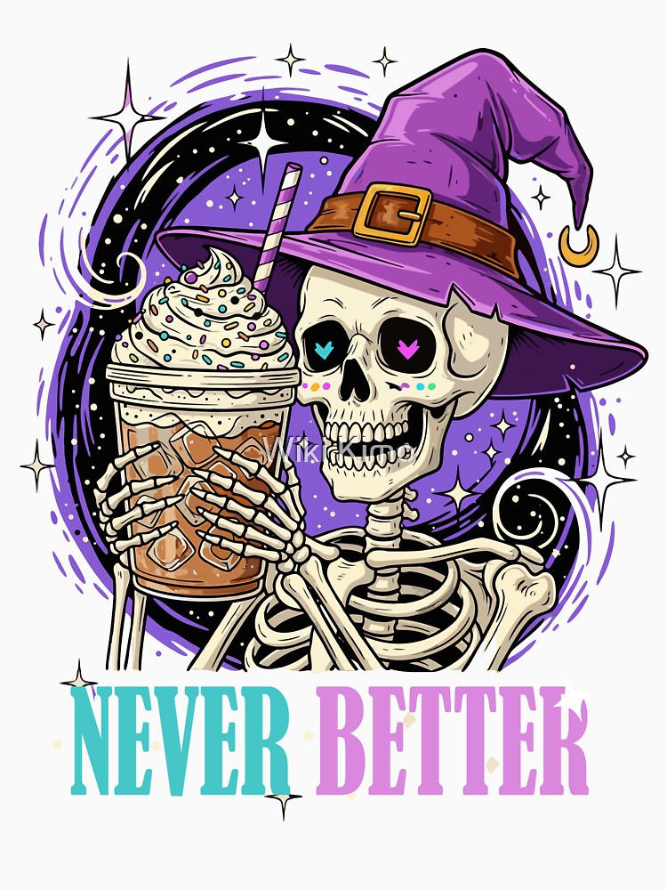 funny skeleton drinking coffee by Wiki Kimo