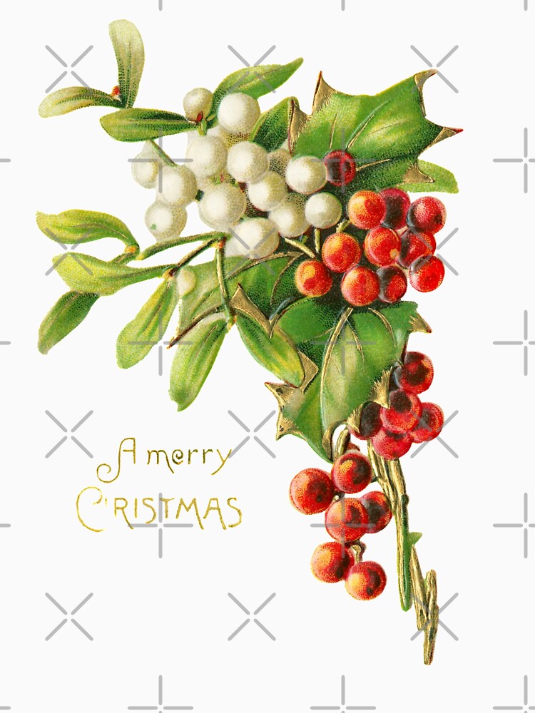 A Merry Christmas. Vintage Holly and Mistletoe (ca. Early 1900s) by IMPHives