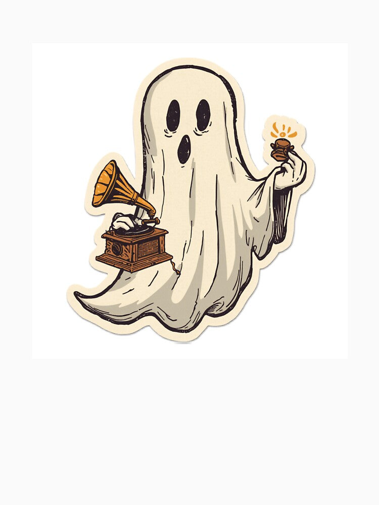 Mischievous Retro Ghost | Vintage Halloween Sticker by luxedigitalnest