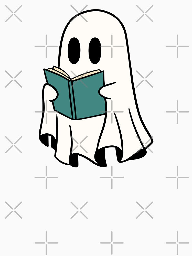 ghost reading a green book by Neadoodles