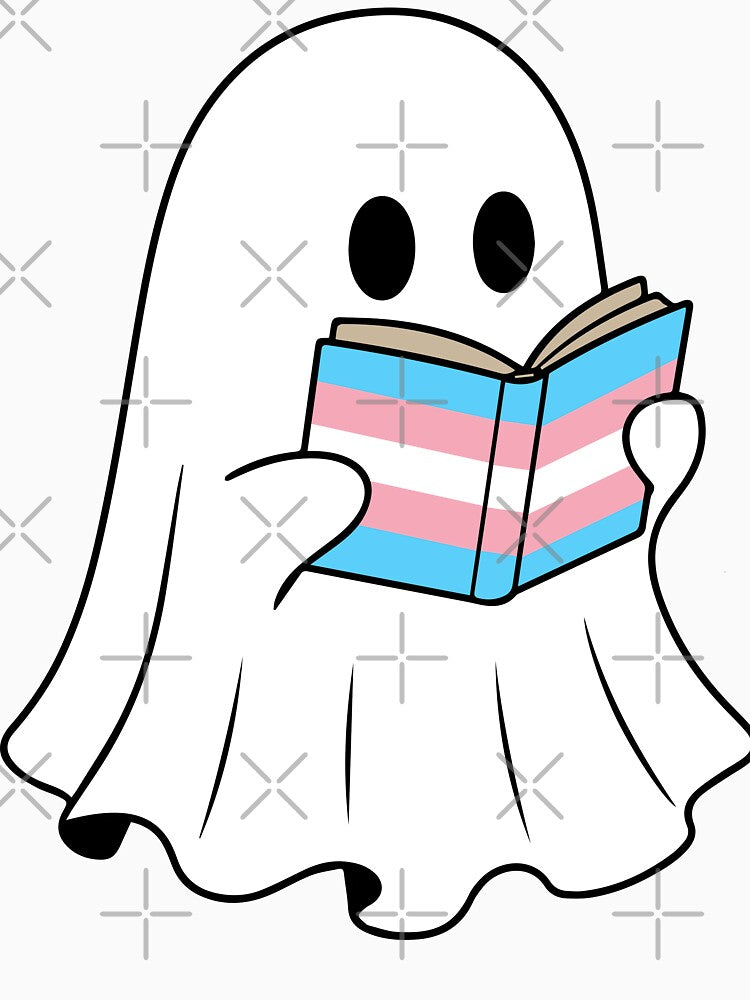 Ghost With Book -Transgender Pride Halloween by Cannaxes Studio