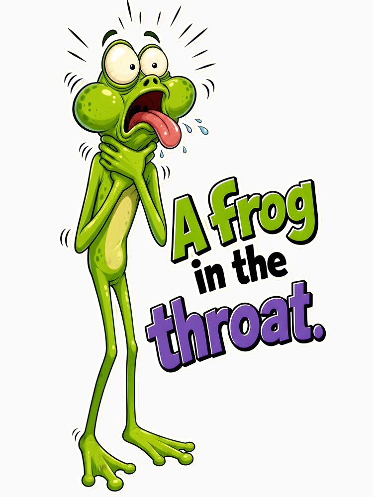 A Frog in the Throat – Literal Idiom Cartoon by Halbeskilo