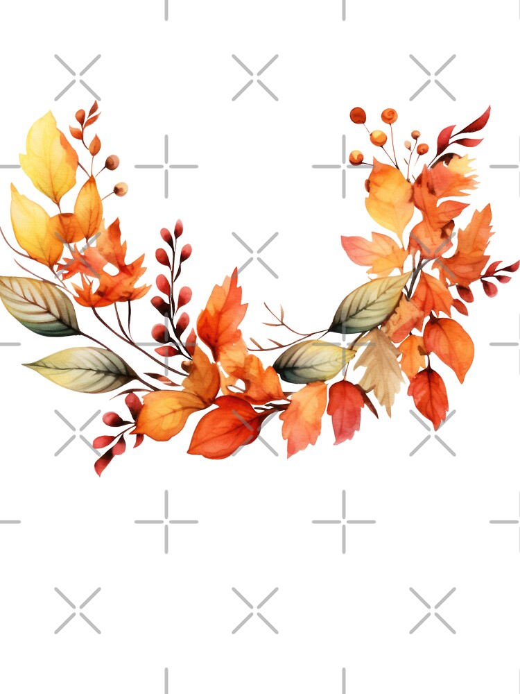 Watercolor Autumn foliage garlands illustration by ZAHARIA DANIELA