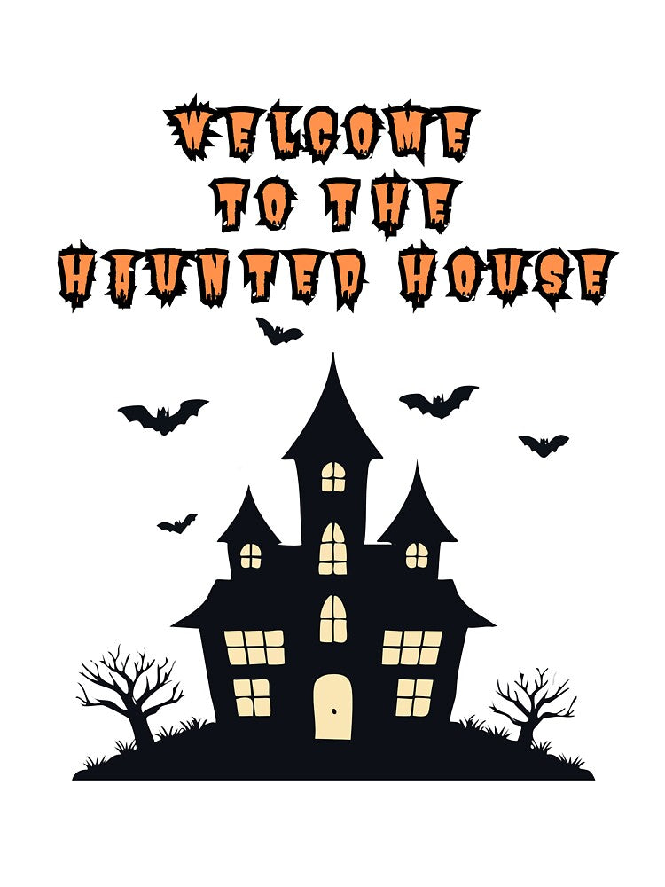 Welcome to the Haunted House Spooky Halloween Graphic by StudioBhavna