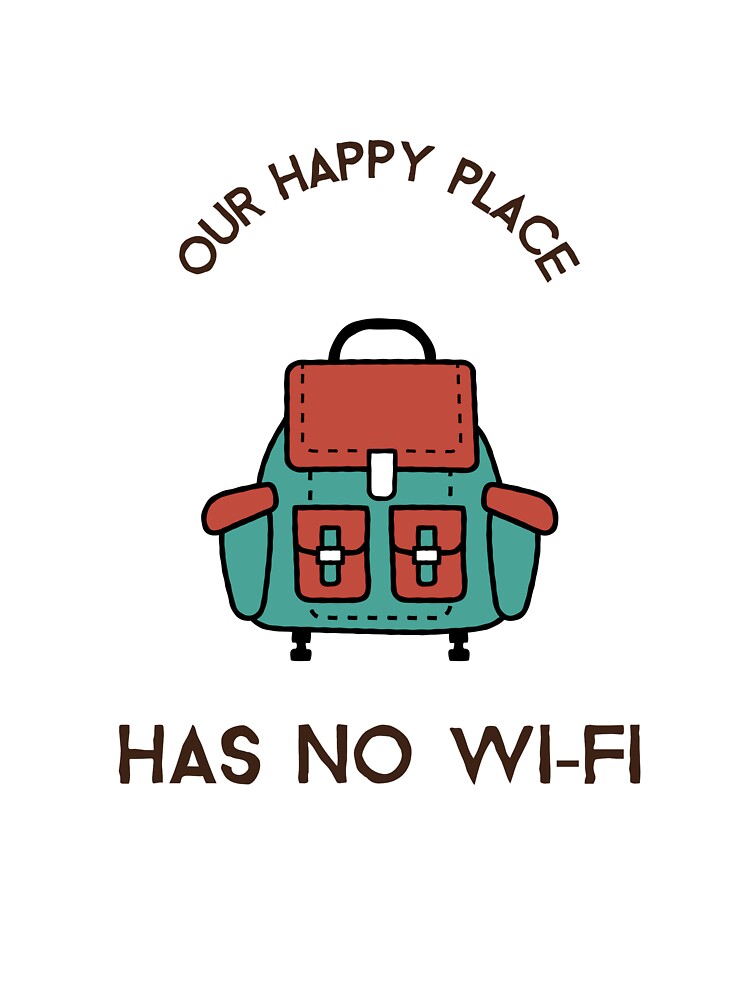 Our Happy Place Has No Wi-Fi Hiking Couple T-Shirt by Southside.Studio