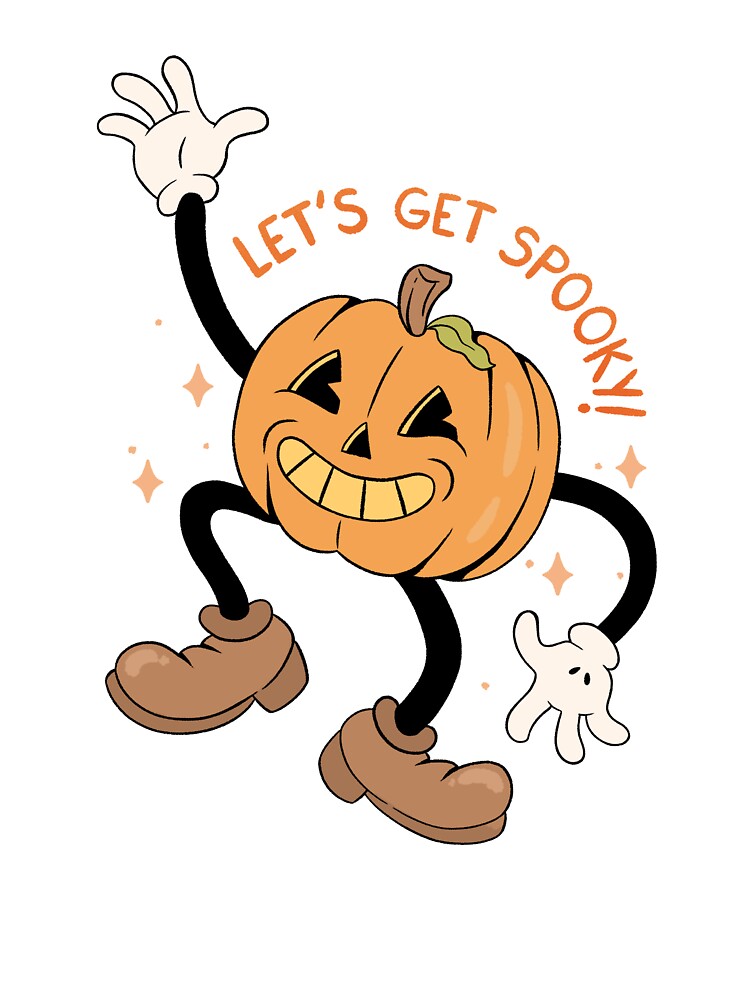 Dancing Pumpkin Vintage Cartoon by Peach Frog
